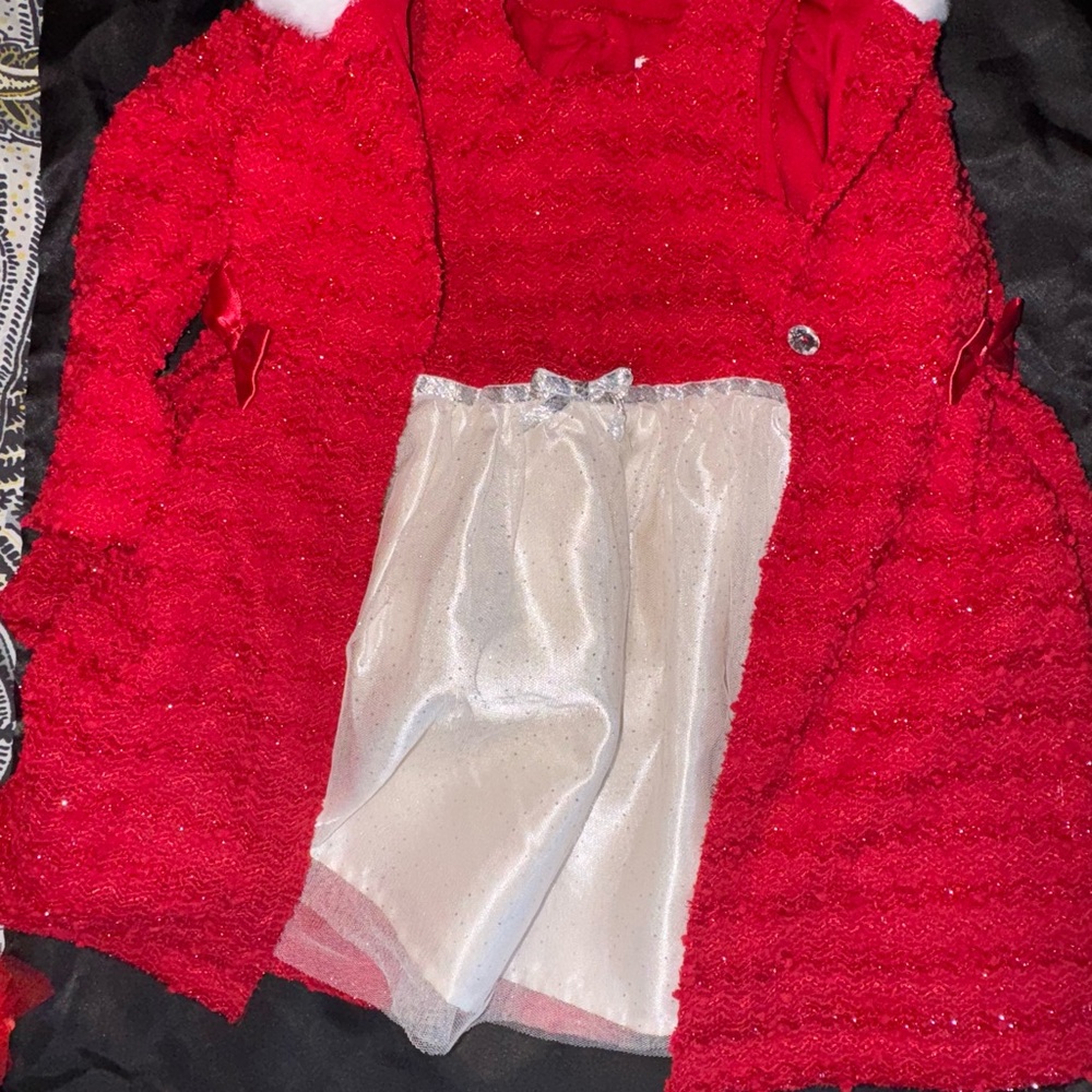 Elegant Red and White Toddler Sweater